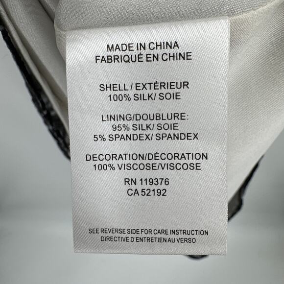 Helmut Lang Annex Printed Pleated Silk Mini Dress Black/Gray Size 6 - Picture 7 of 8